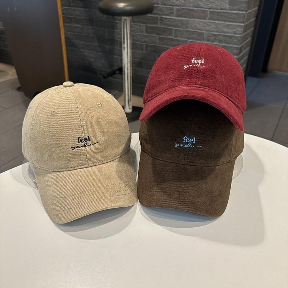 Fashion Adjustable Rugged Baseball Cap Embroidery Letter Wide Brim Sun Hat Solid Color Duck Tongue Cap For Women