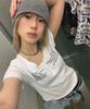 Damiswi Sun & Moon Lettering Henley Neck_White
