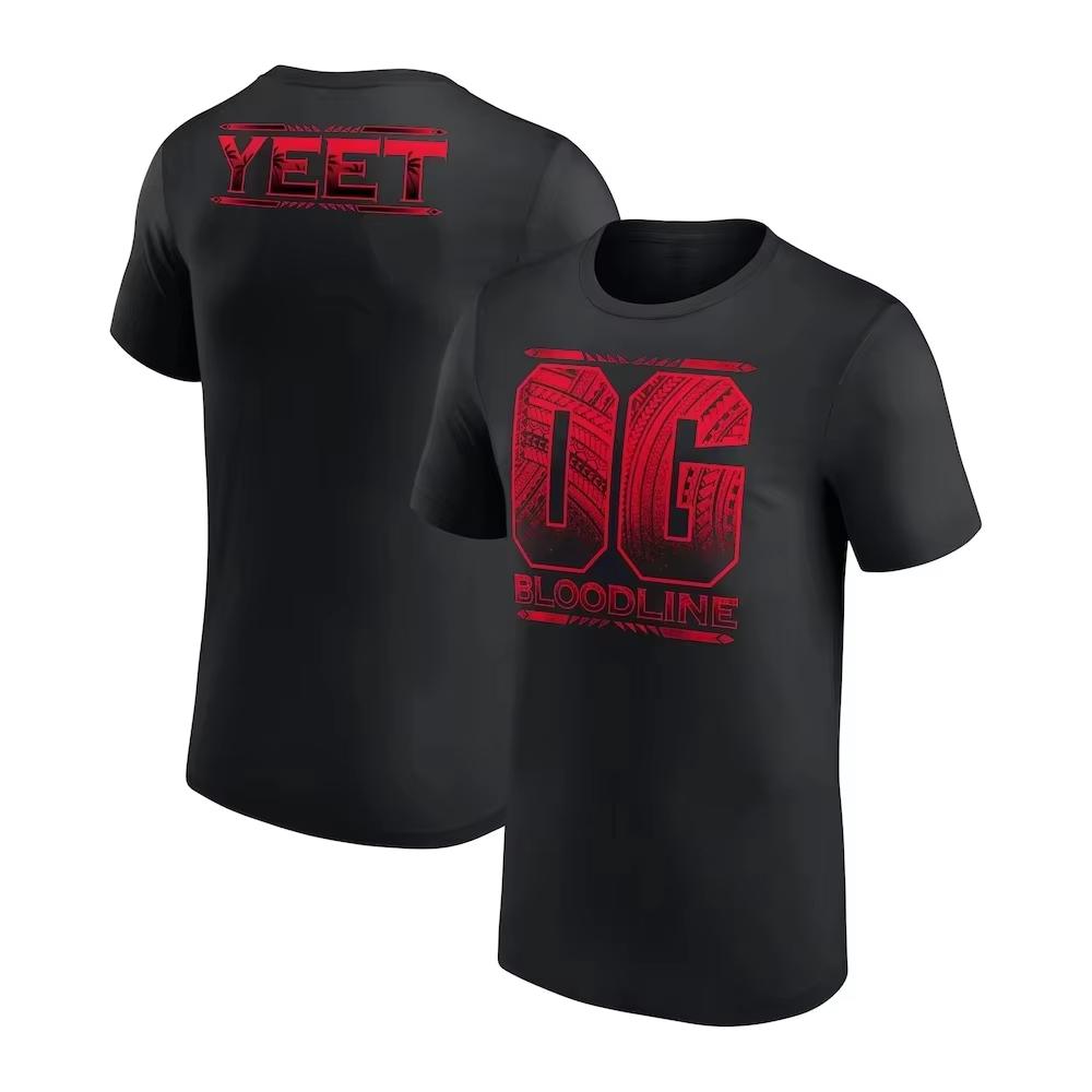 2025 New Men's Roman Reigns OTC 10-Star Print Cotton Tshirt Summer Sports WWE CM Punk Wrestler Tees Short Sleeve Oversized Tops