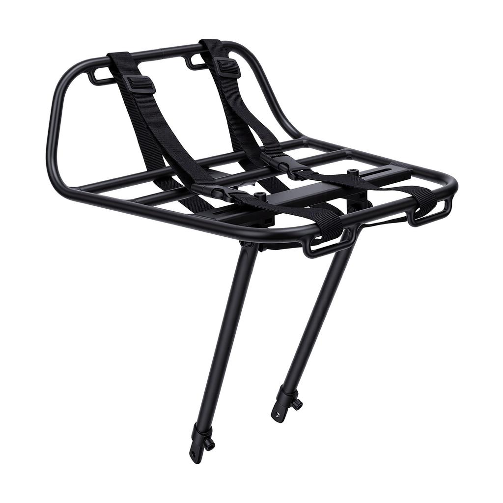 Bike Front Rack Aluminum Alloy Black Adjustable Support Column Bike Front Shelf for Commuting Traveling