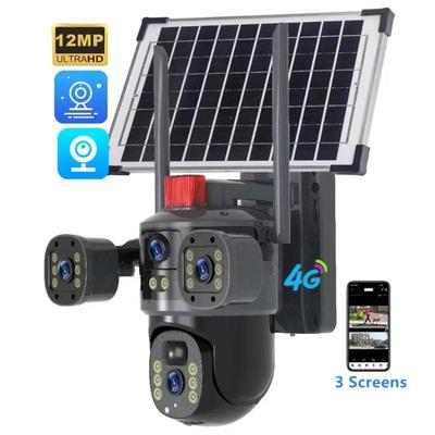 LS VISION V380PRO 4G Multi-obiettivo 3 Schermi 12MP HD PIR Rilevamento Umano Esterno Impermeabile Ptz Cctv Ip Wifi Sicurezza Scheda Sim 4g Pannello Solare Telecamera