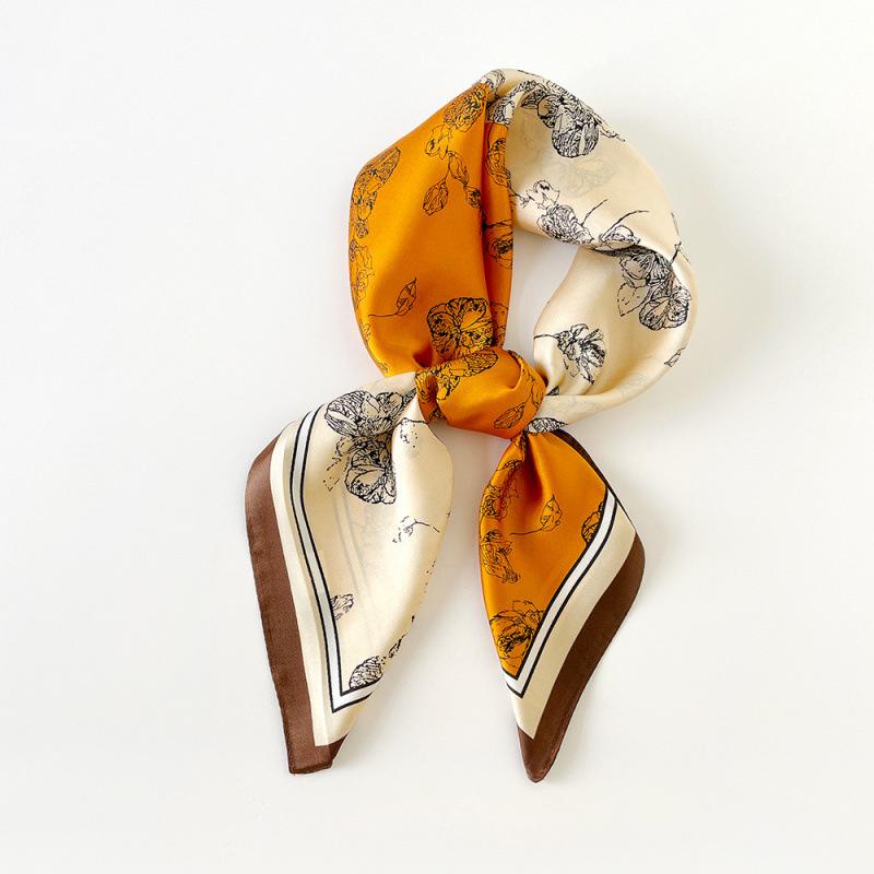 New Spring and Summer Scarf Yellow Pastoral Floral Scarf Scarf Professional Decorative Shirt Scarf Shawl