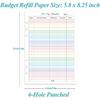 .com : Payment Checklist Refills - 50 Sheets/100 Pages Colorful Monthly Budget Forms for A5 Binder, 6 Hole Punched, 100 gsm White Paper, 5.8" x 8.3"