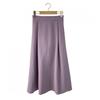 Shop   Women S Korean Back elaStic 1 Pleat Flare Maxi Skirt Purple Stj wSk 4862