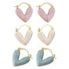 Romantic Drop Glaze Heart Shape Hoop Earring For Women Girl Korean Fashion Trend Jewelry Friend Gift Party Earrings
