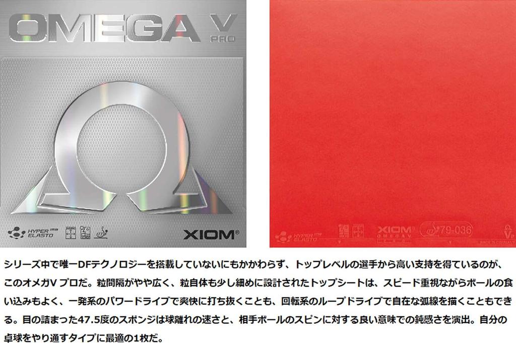 XIOM Table Tennis Rubber Soft Back Omega 5 Pro Red MAX 10231