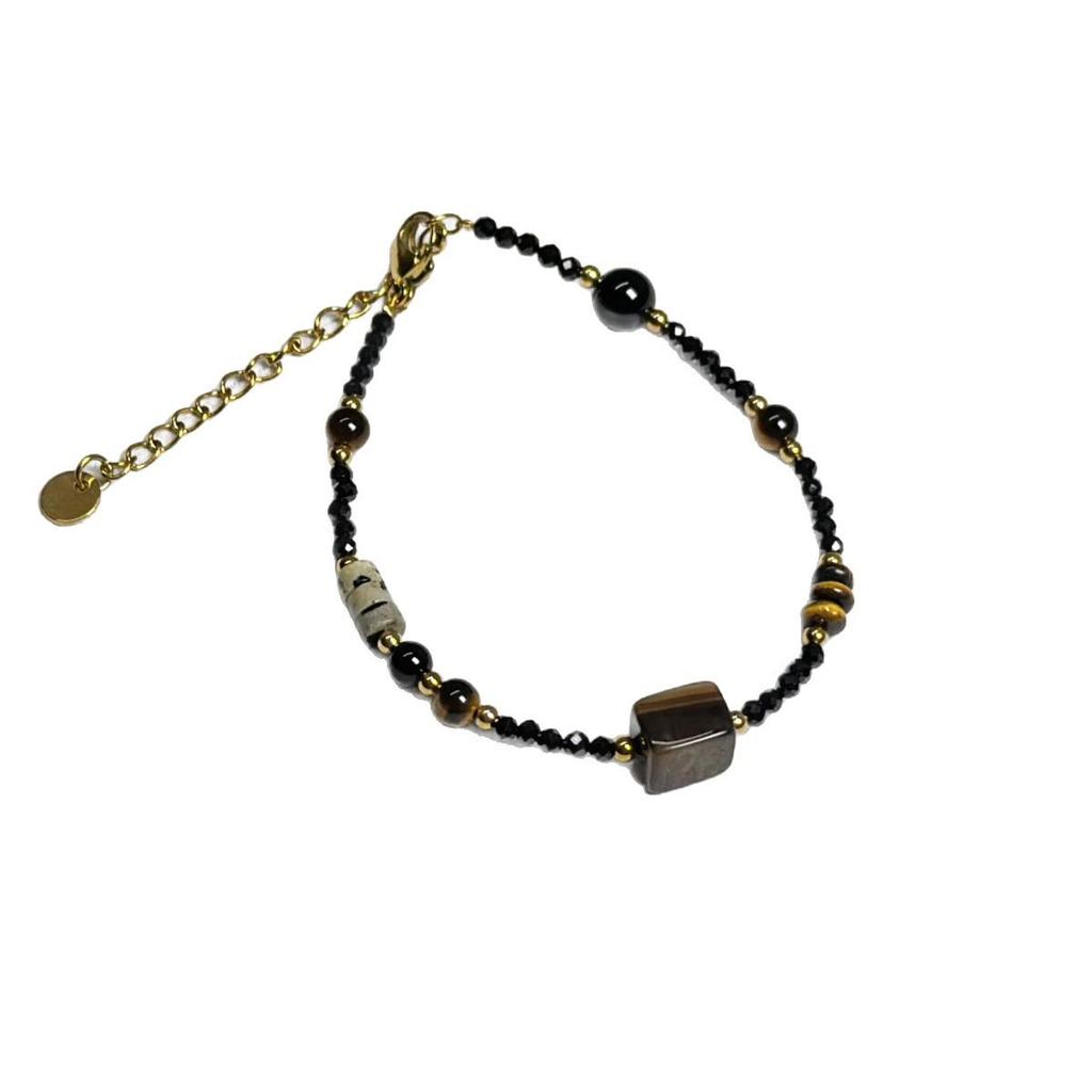 Tigeröga Snäckskal & Fröpärlor Armband - Nischad Design