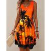 Large Size Women's Dress Summer 3D Printed O Neck Sleeveless Fashion Elegant Casual Comfortable Dresses