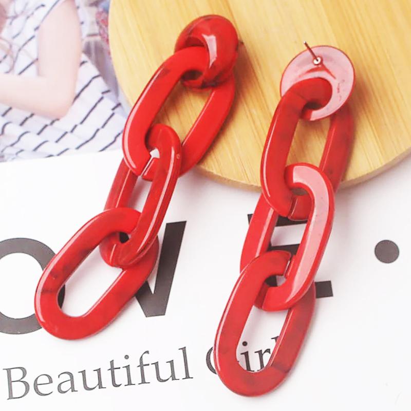 New Trendy Acrylic Hanging Earrings for Women Long Exaggerated European Female Dangle Earrings Unusual Earrings brincos
