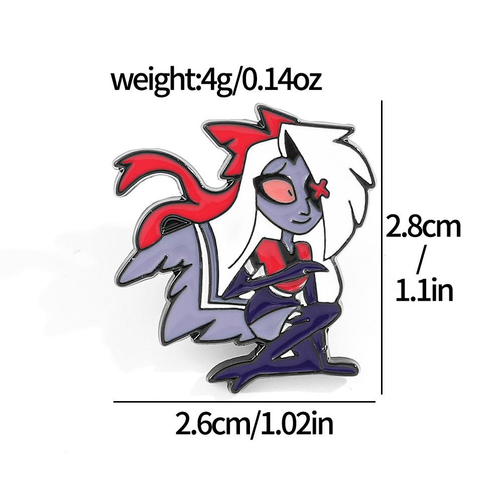 European and American film and television hell inn character alloy brooch cute creative metal oil drop badge accessories decoration