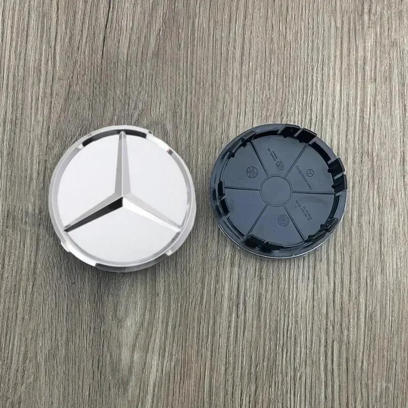 For Mercedes Benz 4PCS Car Wheel Hub Cap Tire Center Screw Cap Label For Mercedes-Benz C180 C200 E300 S350 E260 ml350 GLK decora
