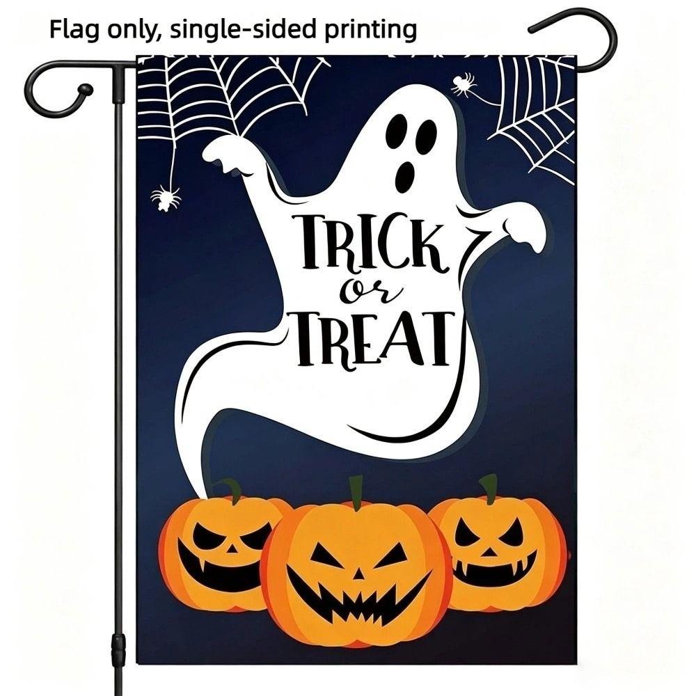 Ghost Welcome Garden Flag Witch Cat Background Cloth Garden Art Halloween Flag Outdoor