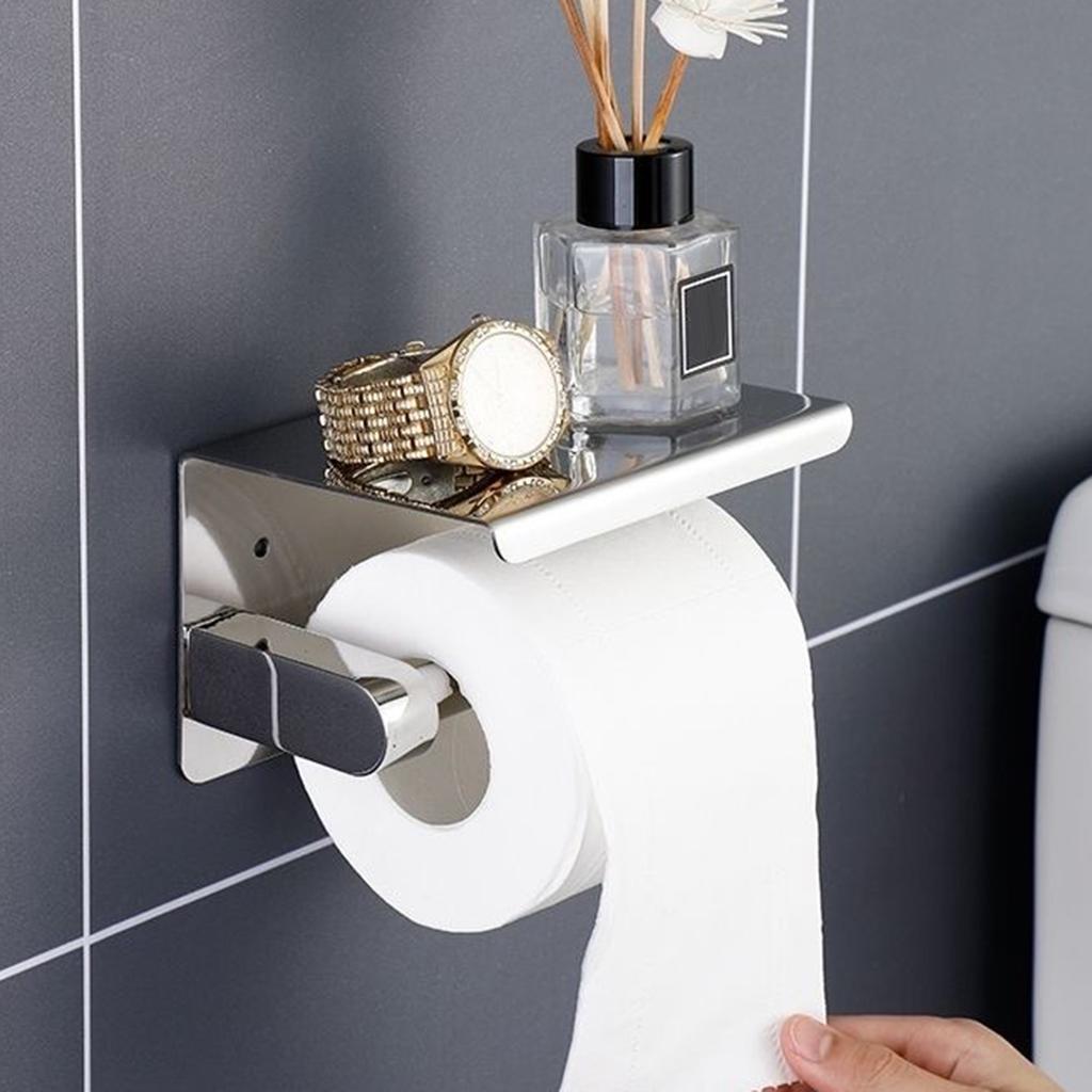 Stainless Steel Bathroom Paper Holder Toilet Roll Holder Wall Mount WC Paper Phone Holders Home Paper Towel Holder