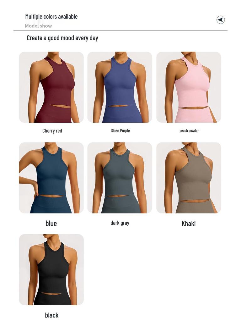 Women’s Seamless Racerback Yoga Tank Top – Belly Covering Fitness Sports Apparel