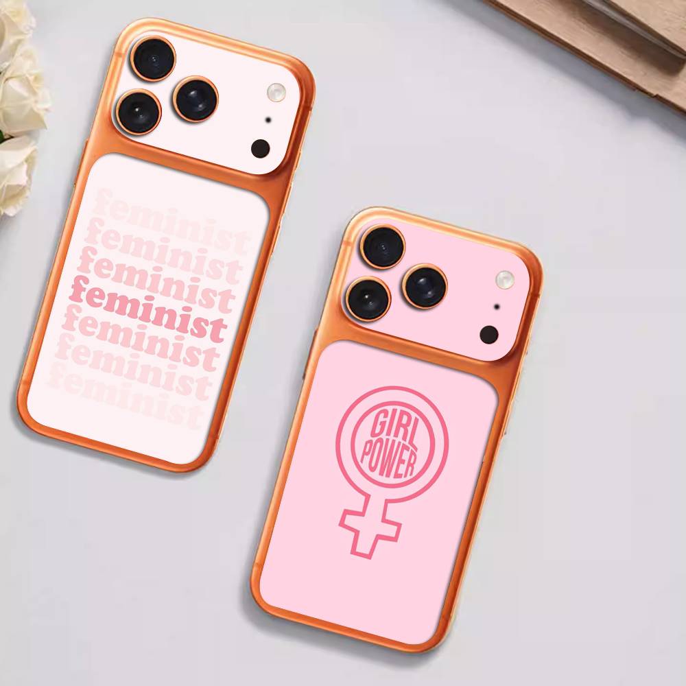Feminist Feminism Aesthetics Girl Wrap Sticker for iPhone17 pro/17pro max Phone Decal Skin Rear Protector Case Film Full Cover