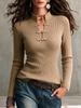 2026 Autumn/Winter Women's Slimming Retro Knit Sweater Top