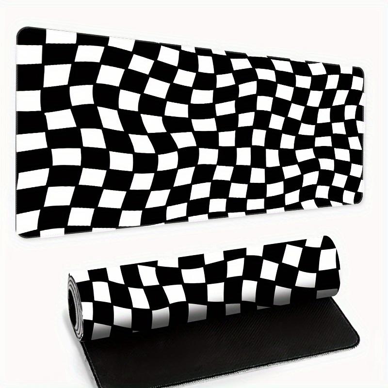 Black and White Checkered Pattern Gaming Mousepadxmm NonSlip Rubber BaseLaptops Gaming DeskmatKeyboard Rug Playmat 400X800X2MM