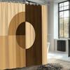 Modern Geometric Shower Curtain Abstract Circle Design In Warm Beige And Brown Easy To Install Waterproof Fabric Non-Toxic