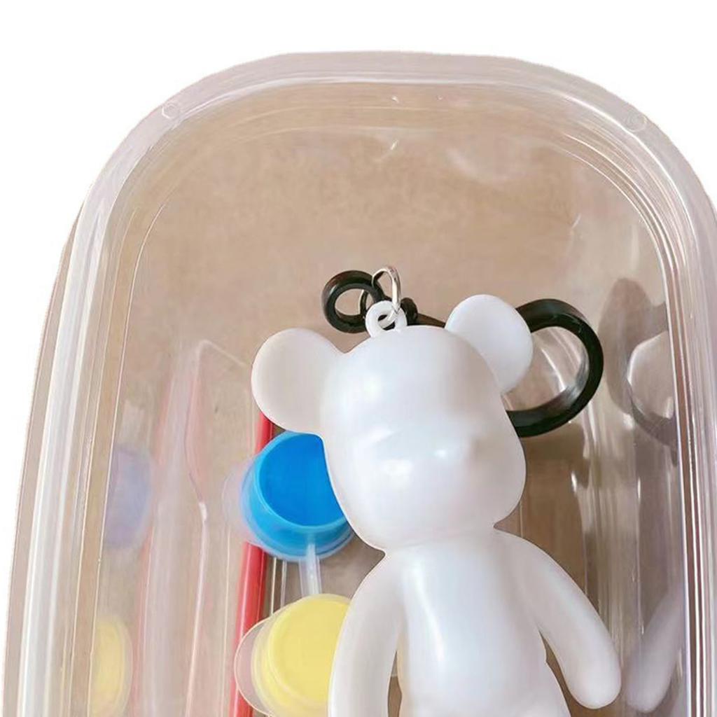 Fluid Bear Keychain DIY Graffiti Painting Violent Bear Models Keychain for Children Fluid Bear, Paint, Pen, Box
