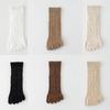 6 Pairs Women Spring and Autumn Pure Cotton Five Finger Socks Retro Solid Color Lace Striped Split Toe Socks Vintage Comfortable Socks