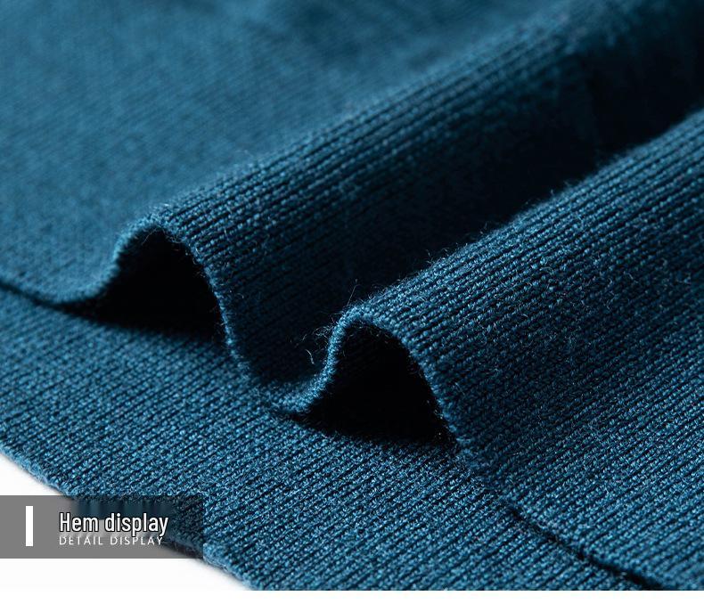 Men's 100% Pure Wool Half-High Neck Sweater, Machine Washable, Thick Base Layer - 2025 Autumn/Winter New Style