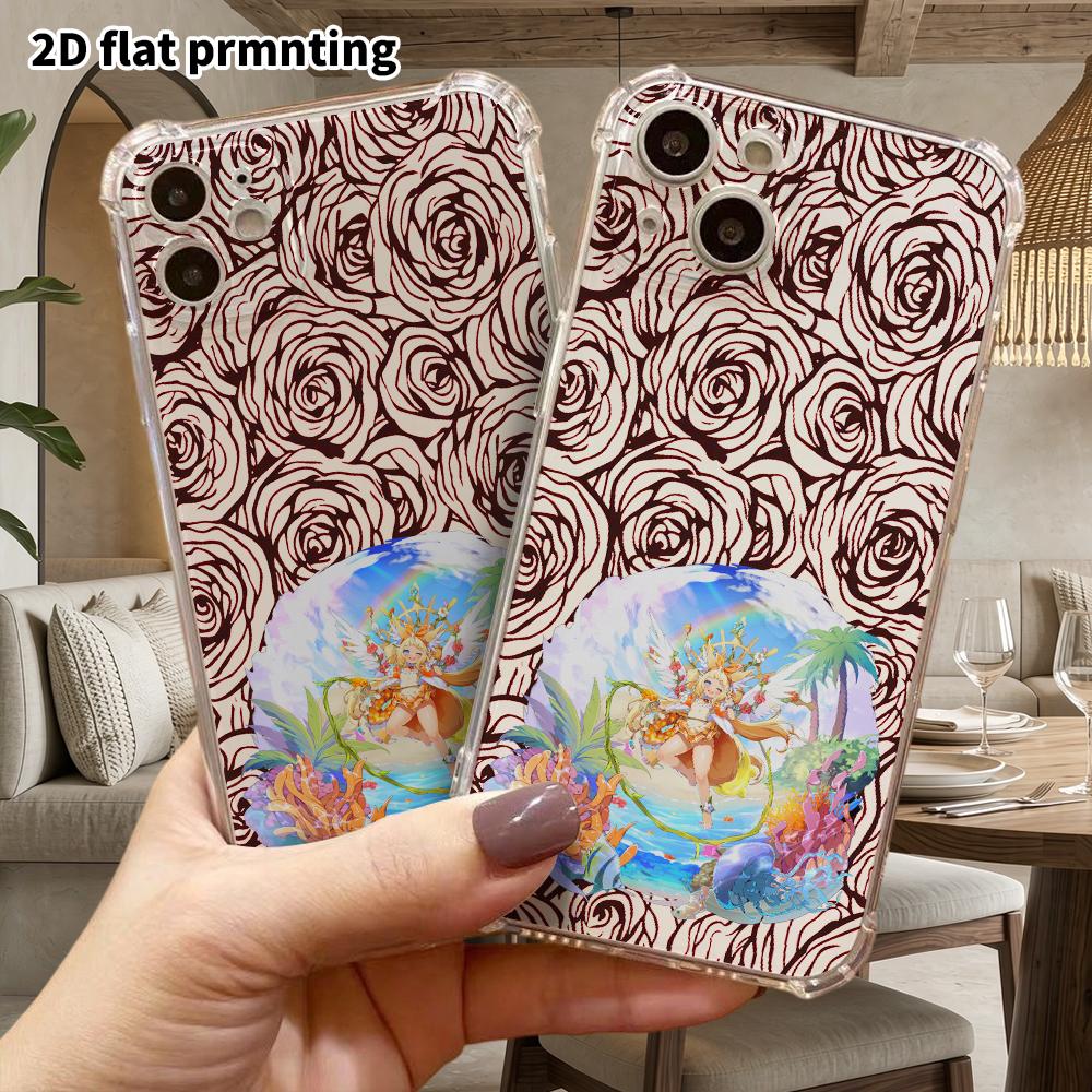 Phone Case: 2D Flat Design, Fits iPhone 18 17 16 15 14 13 Pro, Transparent Four-corner Protection Case, Beast-eared Girl, Christmas and Halloween Gift