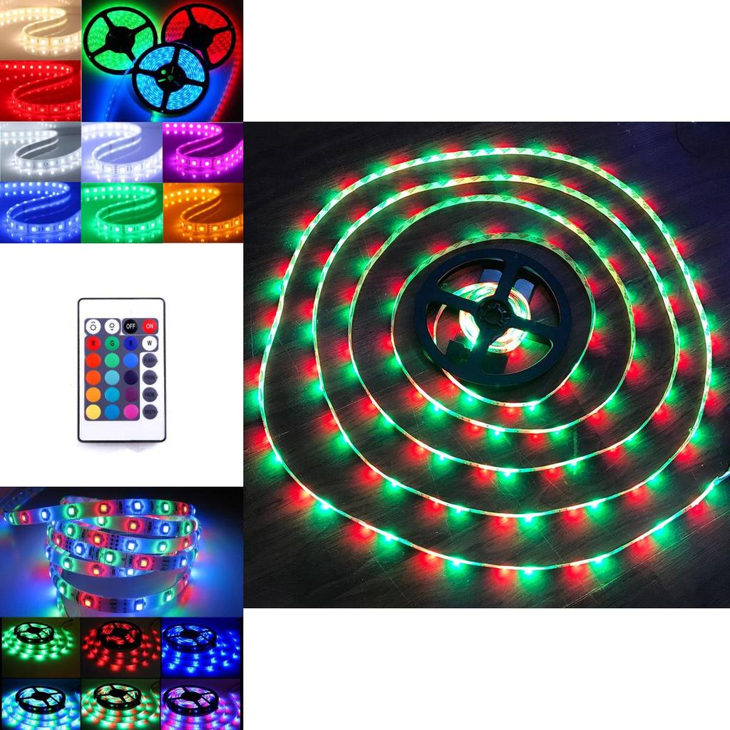Premium 300 Led Rgb Color Changing Strip Light Kit With Remote And Power Supply 16ft