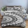 Mandala Pattern Black and White Bedding Set Bedding set (1 duvet cover, 2 pillowcases, duvet not included)