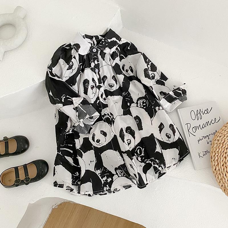 2026 Spring Korean Style Girls' Polka Dot Cotton Dress – Stylish, Loose Children's Clothing
