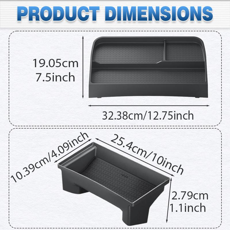 2pcs For Tesla Model Y Juniper 2025-2026 LHD Only Car Central Double-layer Storage Box Behind the Dashboard Screen Storage Box