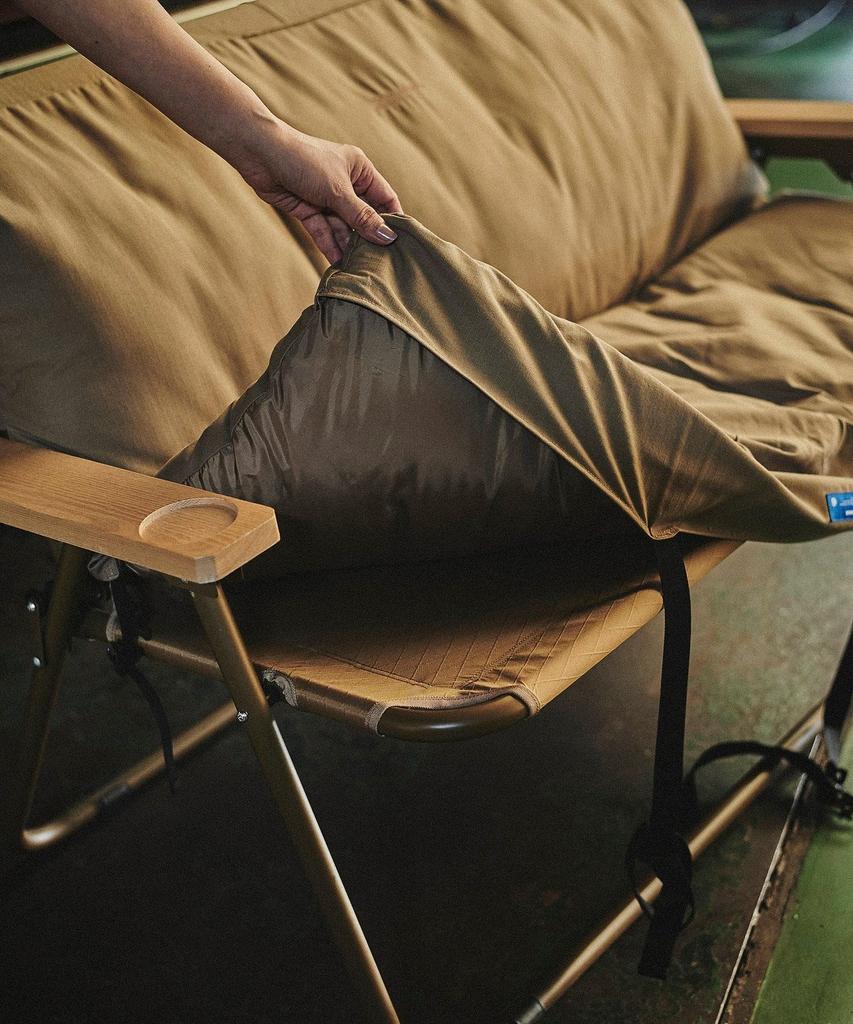 GRIP SWANY x GORDON MILLER FIREPROOF BENCH COVER, outdoor bench cover cushion, flame-retardant, cushion only, coyote beige, 1594698