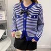 Women S Knit Cardigan Sweater Round Neck Bow Decor Casual Loose Fit Outerwear