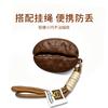 Funda para Auriculares para Airpods 4 ANC y Airpods Pro 3 2 Forma de Grano de Café Cubierta Protectora de PVC Suave con Cordón Portátil Anti-pérdida