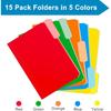 Two Tone Color File Folders 8.5 x 11 Inch, 1/3 Cut Tab File Folders Letter Size, Assorted Colors, Blue Red Green Yellow Orange Manila File Folders,