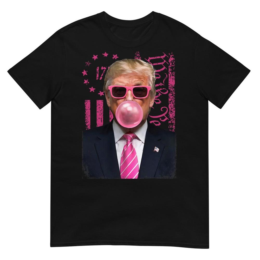 Funny Trump Bubble Gum Pink Usa Flag Tshirt