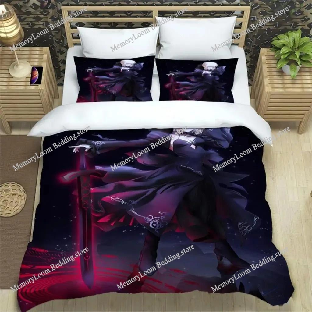 3D Print Colorful Fate Stay Night Bedding Set Boys Girls Twin-Queen-King Size Duvet Cover Pillowcase Bed Kids Adult Soft Cozy