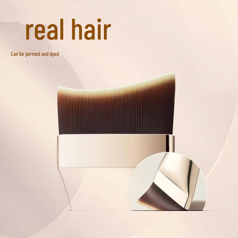 Fishtail Crescent Flat Head Foundation Brush - Seamless Application, Non-Absorbent Design Opp Bag Packaging