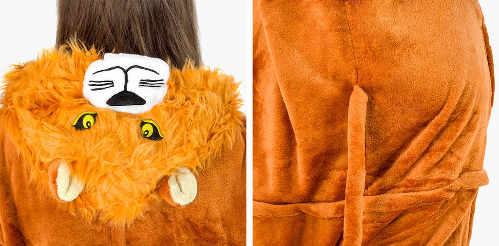 Warme Herren-Schlafanzüge Löwe Kigurumi Erwachsenen Overall Jumpsuit m Onesie Löwen Kostüm - S