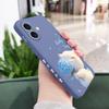 Blue Silk Cat Phone Case For iPhone 16 16e 15 14 13 12 11 X XR XS Plus Pro Max Mini Silicone Cover