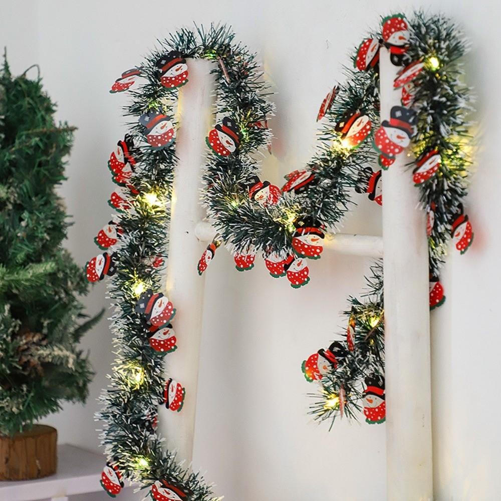 Neue 5M Weihnachts-Lichterkette Weihnachtsmann Weihnachts-Schneeflocken-Dekoration Farbstreifen Weihnachts-Wollstreifen Szenenlayout