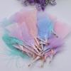 50Pcs Big Head Boy Flat Turkey Feather Color Diy Feather Jewelry Handicraft Accessories Clothing Accessories