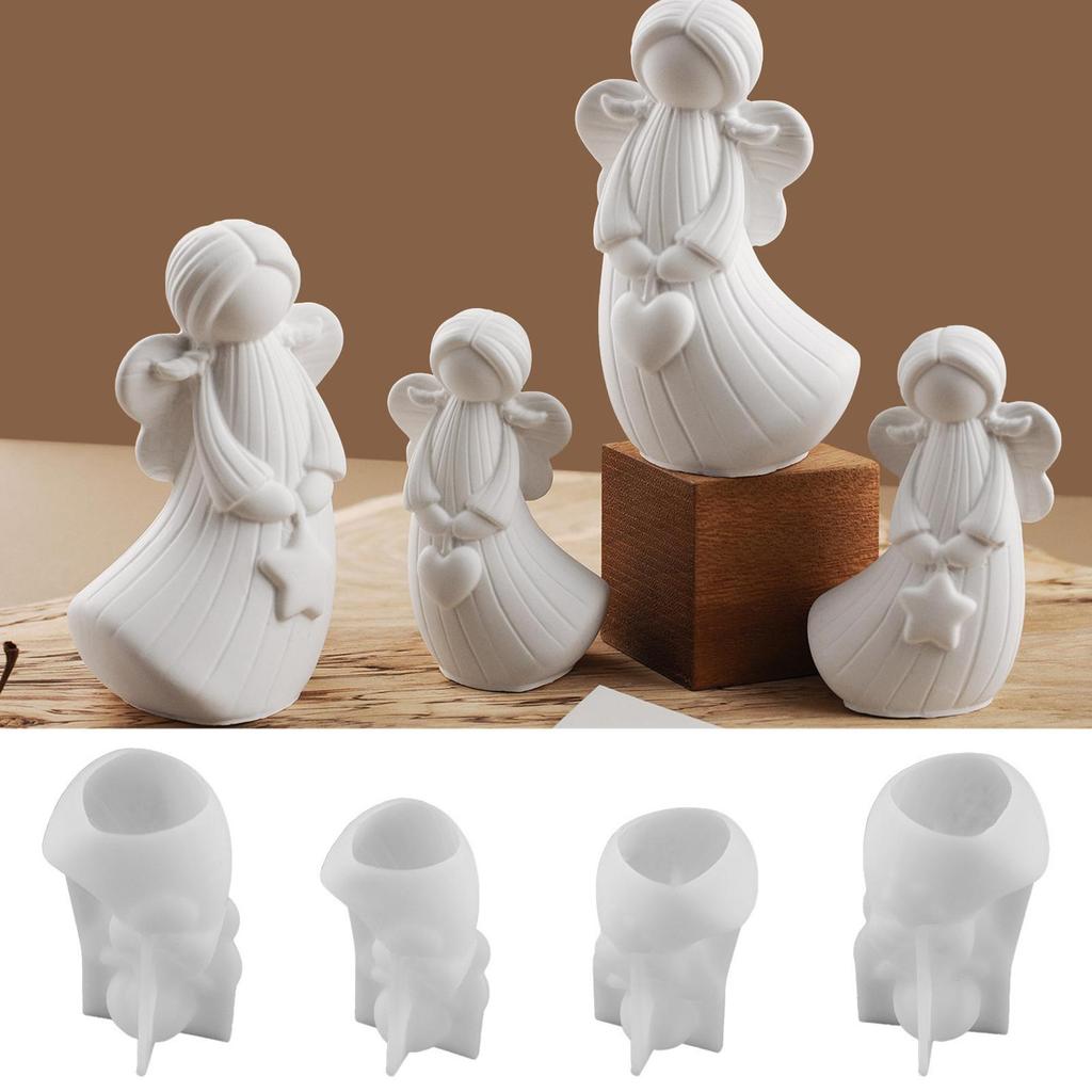 Epoxy Resin Gypsum Form Ornament Mould Angel Silicone Mold 3D Angel Candle Molds Home Decoration Candle Plaster Silicone Mold