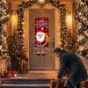 Indoor Holiday Home Ornaments Christmas Banner Decorations with Hanging Rope, Elf/Snowman/Gnome/Snowman Festive Flags for Doorway Celebratory