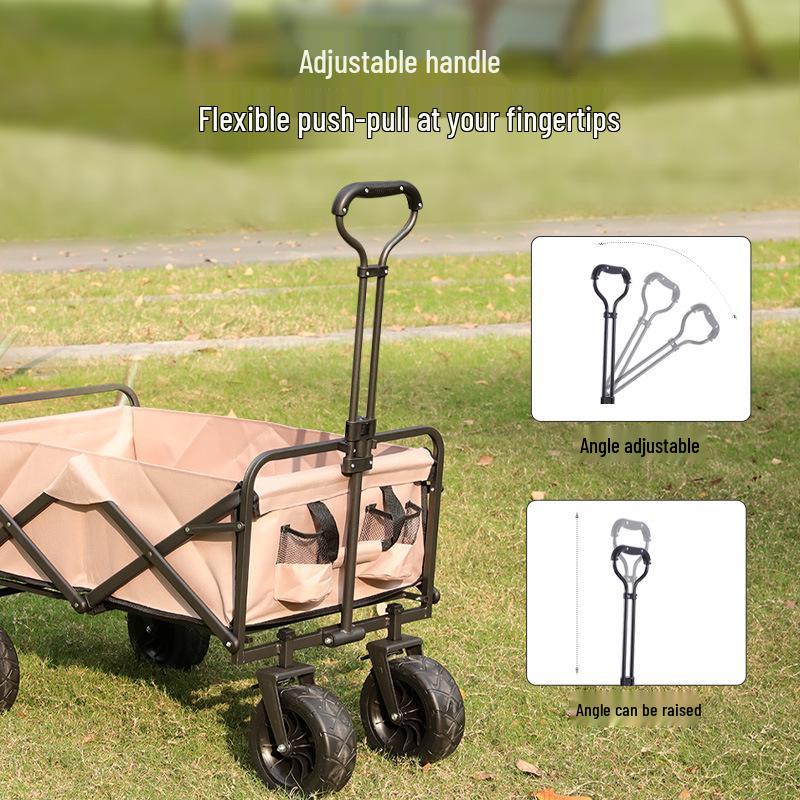 Portable Folding Cart for Camping & Shopping with 7-Inch Wheels
