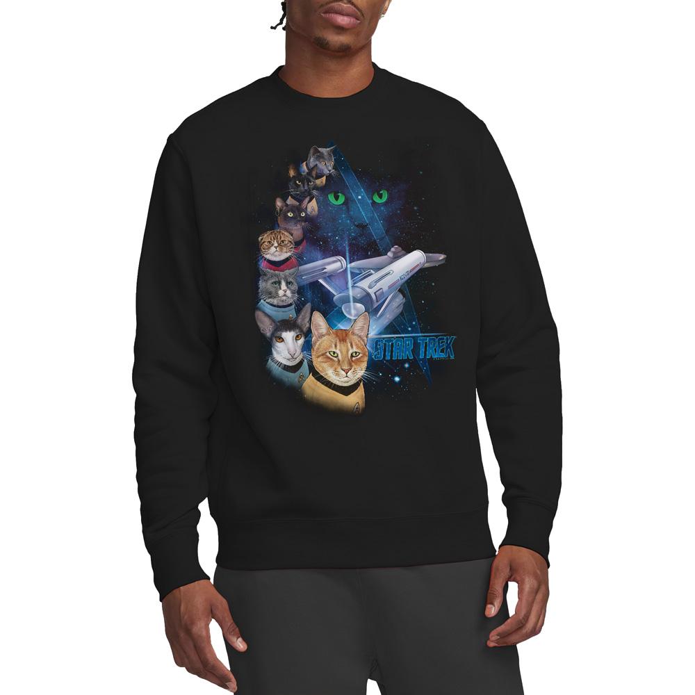 STAR TREK Unisex Adult Feline Galaxy Sweatshirt