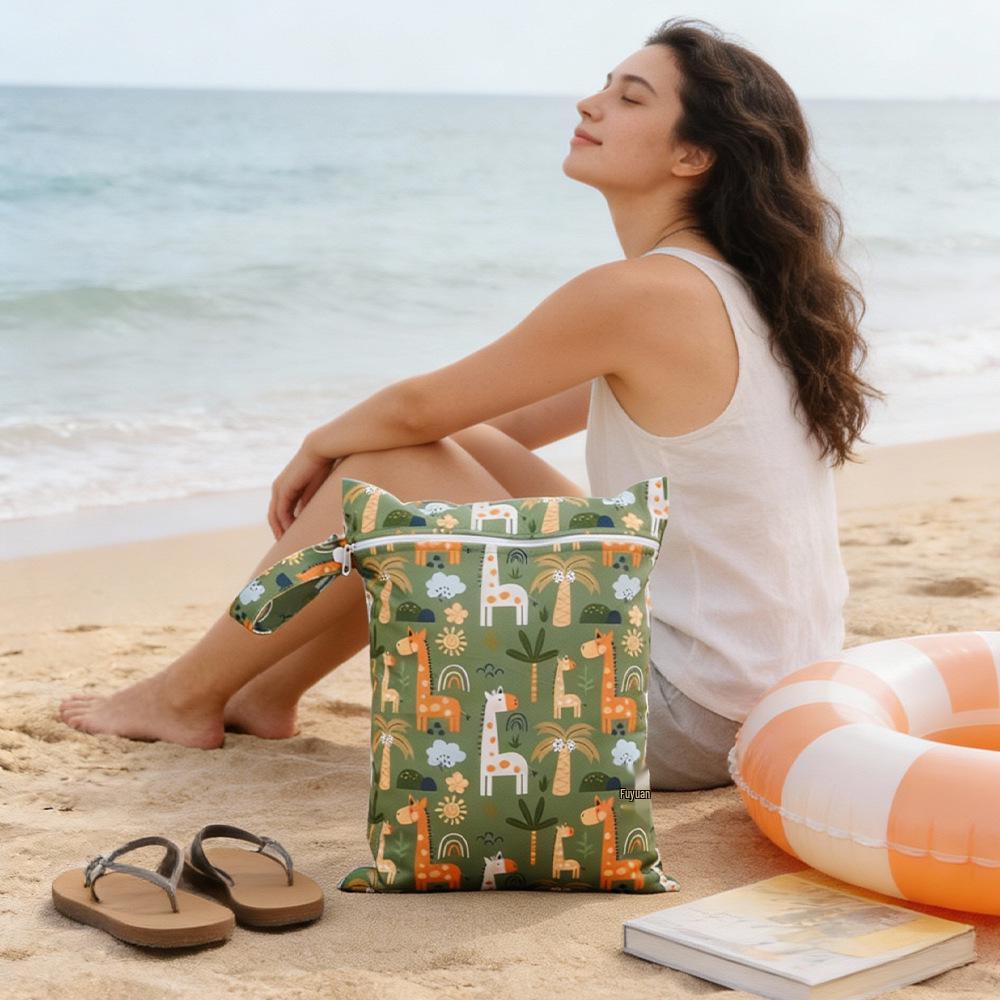 Ocean Style Sea Turtle Print Waterproof Travel Bag: Multi-functional Storage for Clothes, Diapers, and Swimming Essentials