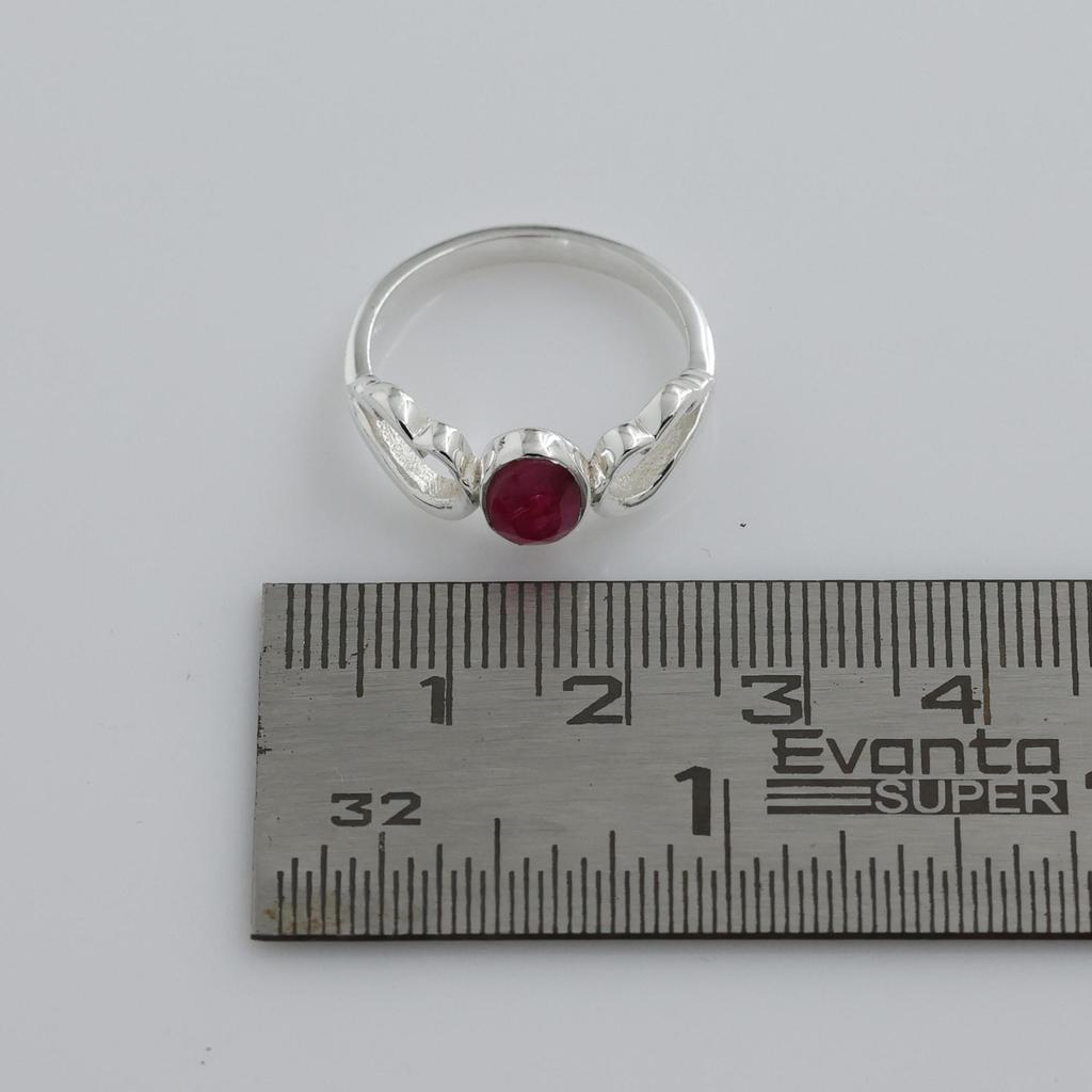 Angel Wings Ring, Lab Created Ruby Silver Ring, Pure 925 Sterling Silver Handmade Jewelry, Women Silver Ring