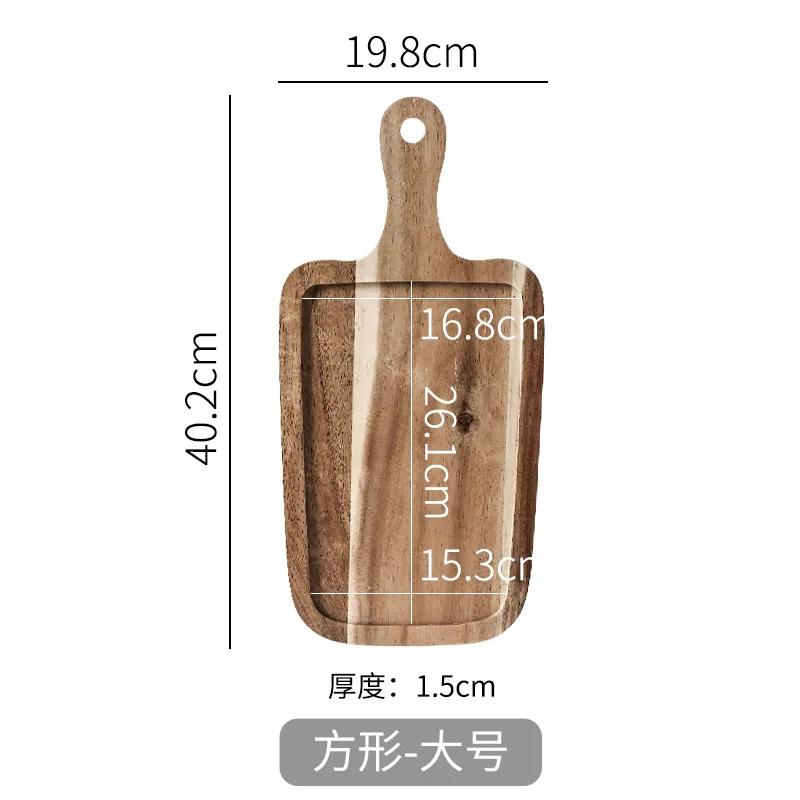 1pcs Solid Wood Steak Plate Creative Pasta Western Food Pizza Plate Simple Stone Flat Plate Japanese Cuisine Home Restaurant
