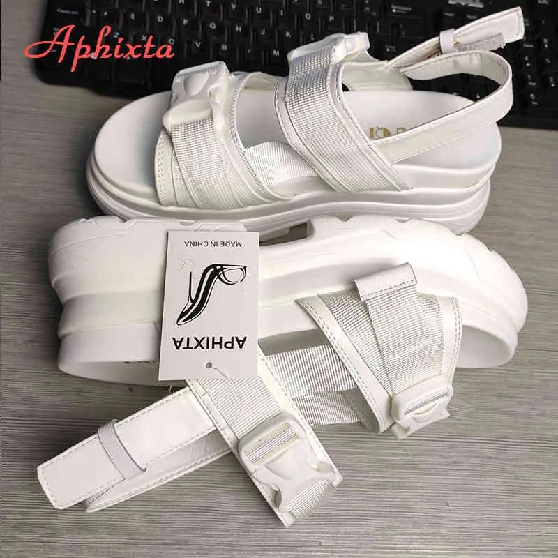 Aphixta Platform Shoes Women Sandals Wedge Heels Shoes Height Increaming Women Buckle Thick Soled Beach Sandals Woman Sandal K78