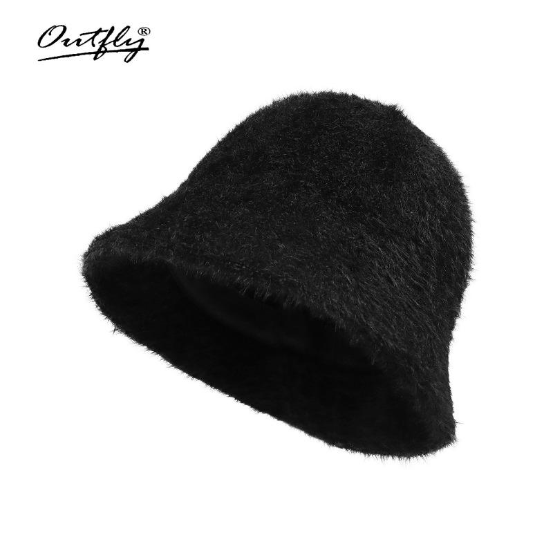 Hut mit kleinem Gesicht Damen Herbst und Winter Temperament Kaninchenplüsch Fischerhut vielseitiger Fischerhut thermischer Beckenhut Tide